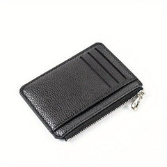 Slim Wallet Purse PU Leather Men Card Holder Unisex Zipper Business Card Case