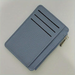 Slim Wallet Purse PU Leather Men Card Holder Unisex Zipper Business Card Case