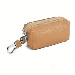 Leather Zipper Key Case Holder Key Organizer Coin Purse