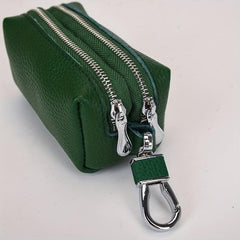 Leather Zipper Key Case Holder Key Organizer Coin Purse