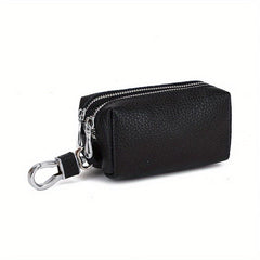 Leather Zipper Key Case Holder Key Organizer Coin Purse