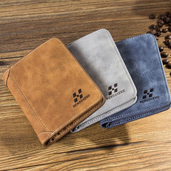 Men's Leather Card Holder Wallet Retro Style Credit ID Holder Insert Coin Wallet