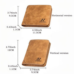 Men's Leather Card Holder Wallet Retro Style Credit ID Holder Insert Coin Wallet