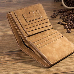 Men's Leather Card Holder Wallet Retro Style Credit ID Holder Insert Coin Wallet