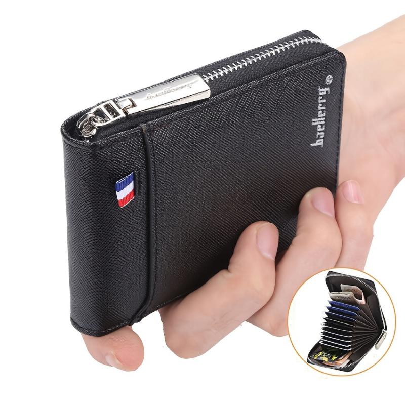 Men's Zipper Wallet with ID Window