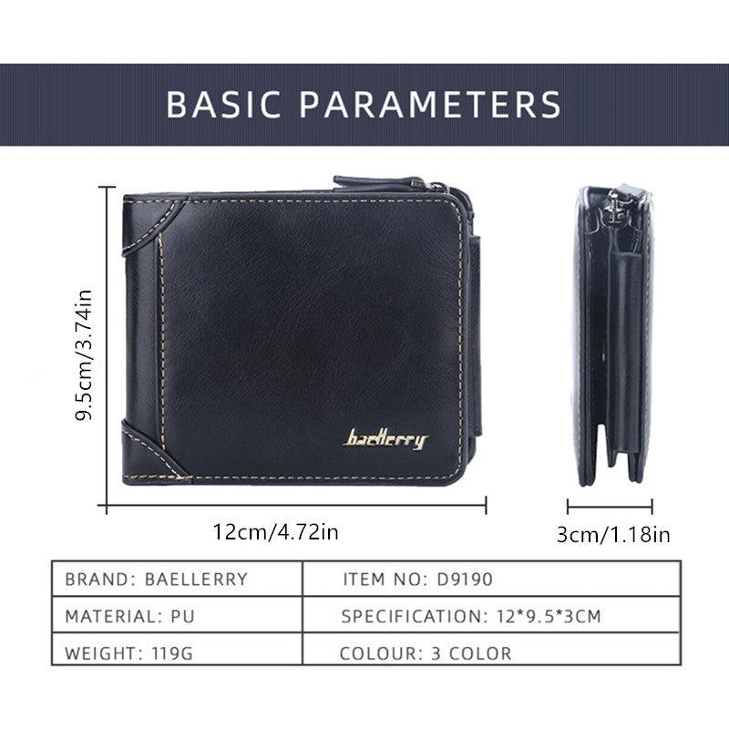 Men's Bifold Leather Wallet ID Card Holder