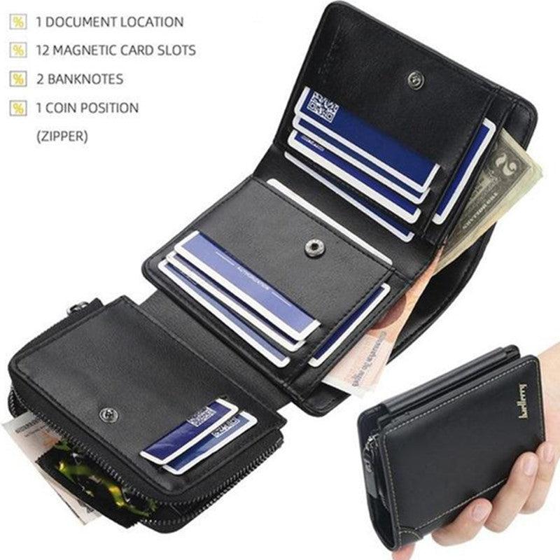 Men's Bifold Leather Wallet ID Card Holder