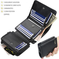 Men's Bifold Leather Wallet ID Card Holder