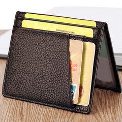 Men's Leather Card Holder Ultra thin Credit ID Case