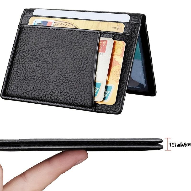 Men's Leather Card Holder Ultra thin Credit ID Case