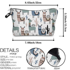 Cartoon Print Zipper Pouch Lightweight Travel Storage Bag