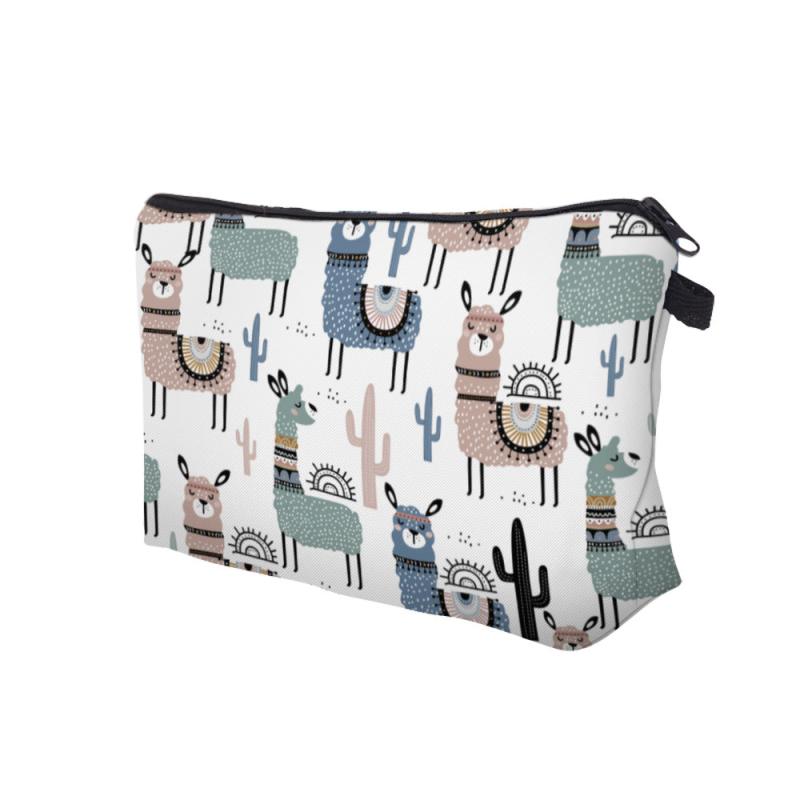 Cartoon Print Zipper Pouch Lightweight Travel Storage Bag