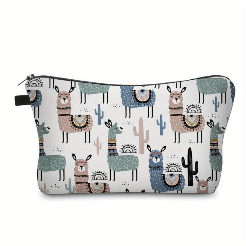 Cartoon Print Zipper Pouch Lightweight Travel Storage Bag