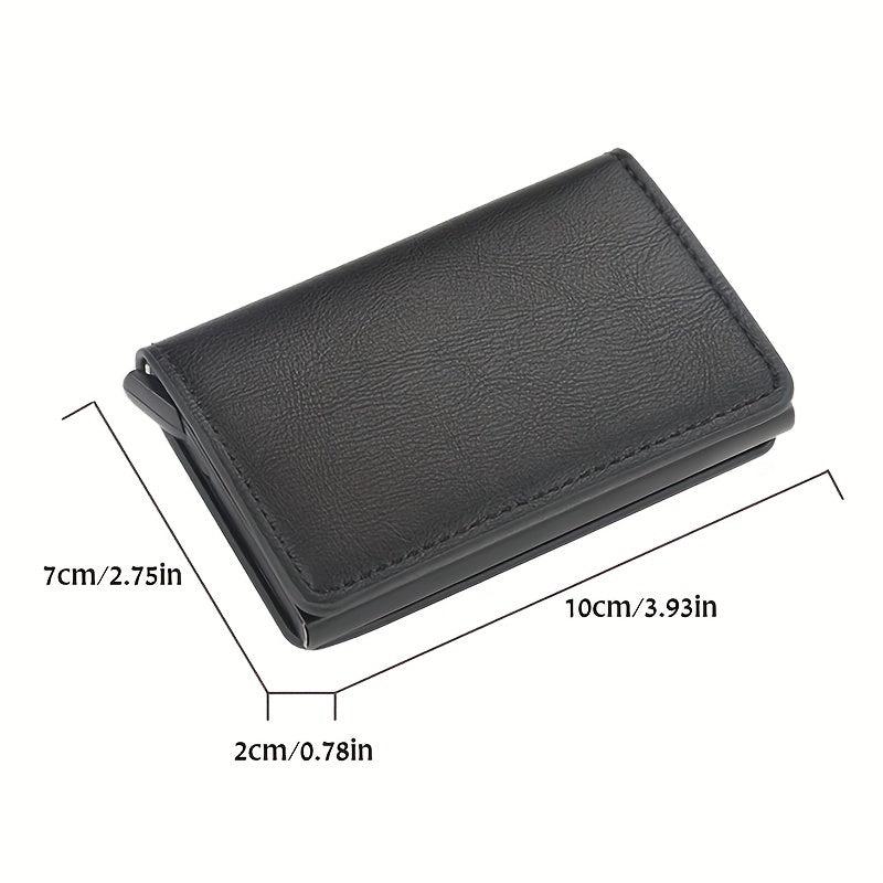 RFID PU Leather Card Holder Aluminum Case Pop Up Coin Purse