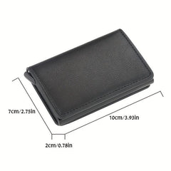 RFID PU Leather Card Holder Aluminum Case Pop Up Coin Purse