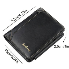 Men's 3-Fold Wallet with Card Slots & Zipper Coin Pocket