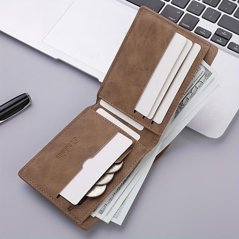 Men's Soft PU Leather Wallet Vintage Thin Wallet Credit Card Holder