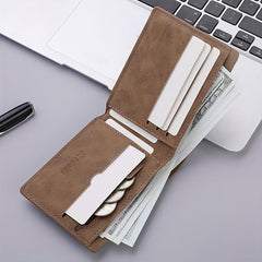 Men's Soft PU Leather Wallet Vintage Thin Wallet Credit Card Holder