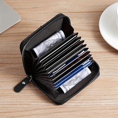 Men's Vintage Zipper Card Holder PU Leather Coin Purse