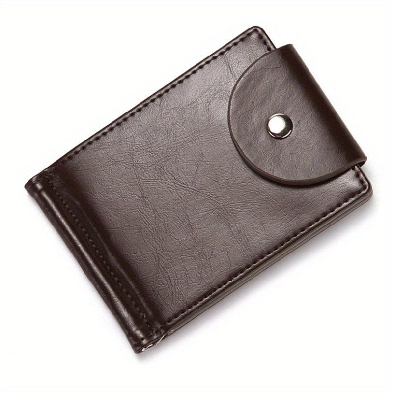 Men's Slim Leather Wallet with Zipper Coin Purse