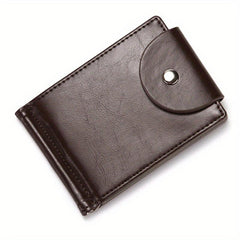 Men's Slim Leather Wallet with Zipper Coin Purse