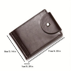 Men's Slim Leather Wallet with Zipper Coin Purse