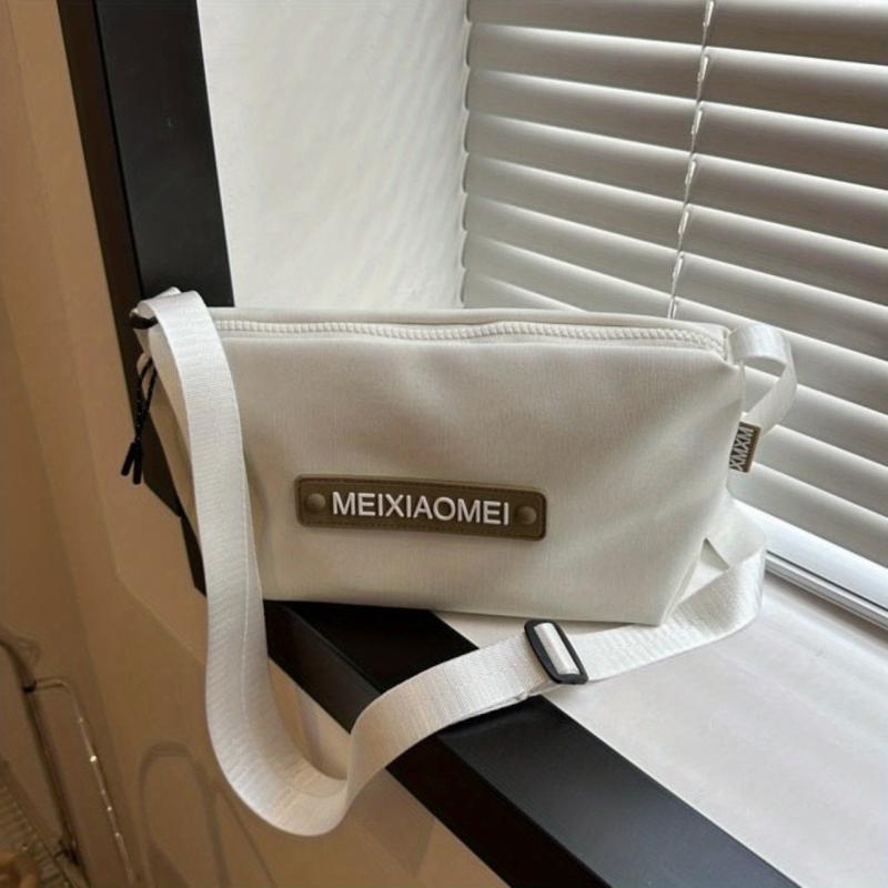 Canvas Crossbody Bag Sporty Style Casual Women Men Shoulder Bag