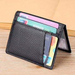 Slim Leather Credit Card Holder Bifold Wallet