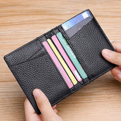 Slim Leather Credit Card Holder Bifold Wallet