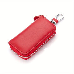 Men's Leather Zipper Key Bag Keychain Multifunctional
