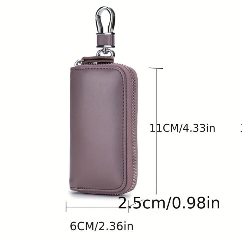 Men's Leather Zipper Key Bag Keychain Multifunctional