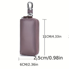 Men's Leather Zipper Key Bag Keychain Multifunctional