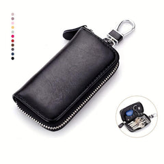 Men's Leather Zipper Key Bag Keychain Multifunctional