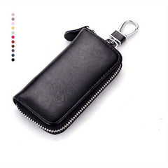 Men's Leather Zipper Key Bag Keychain Multifunctional