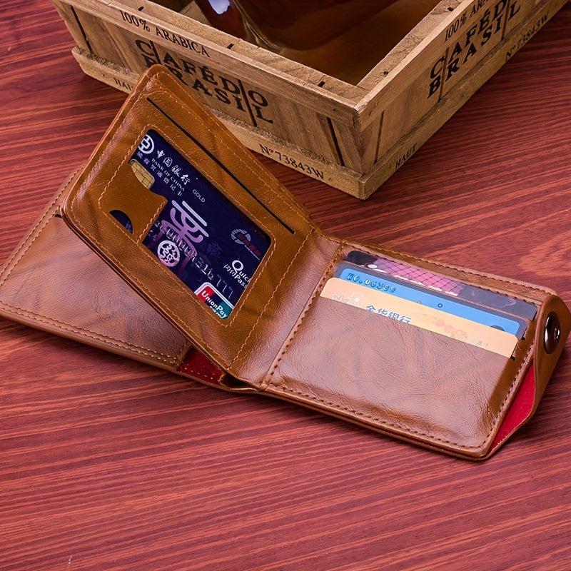 Men's US Dollar Pattern Wallet Leather Photo Card Holder
