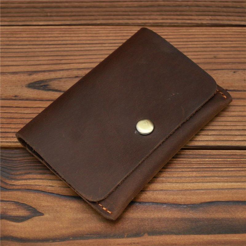 Men's Crazy Horse Leather Wallet Top Layer Cowhide Vintage Casual