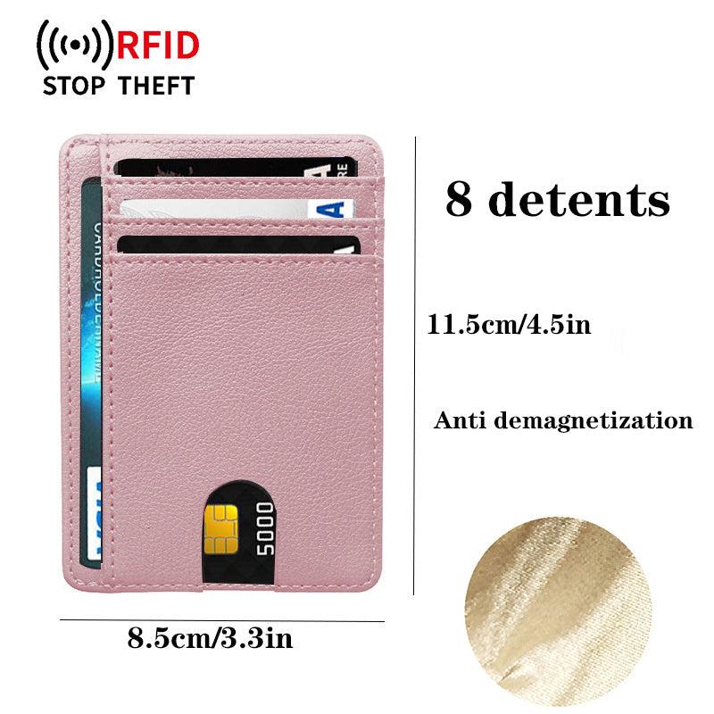 Anti magnetic RFID Card Holder Portable PU Leather Credit Card Holder