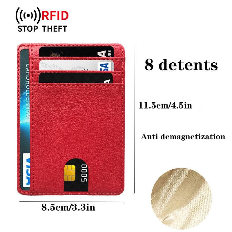 Anti magnetic RFID Card Holder Portable PU Leather Credit Card Holder