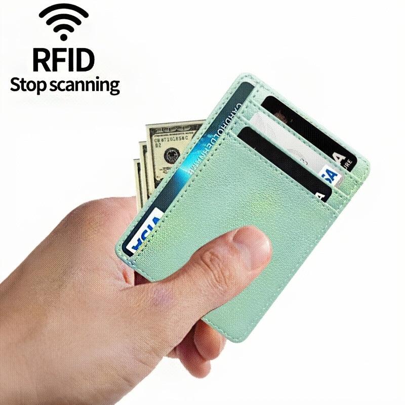 Anti magnetic RFID Card Holder Portable PU Leather Credit Card Holder