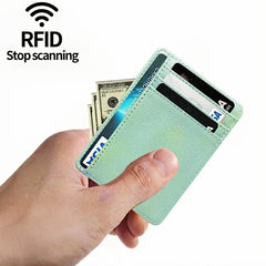 Anti magnetic RFID Card Holder Portable PU Leather Credit Card Holder