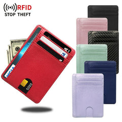 Anti magnetic RFID Card Holder Portable PU Leather Credit Card Holder