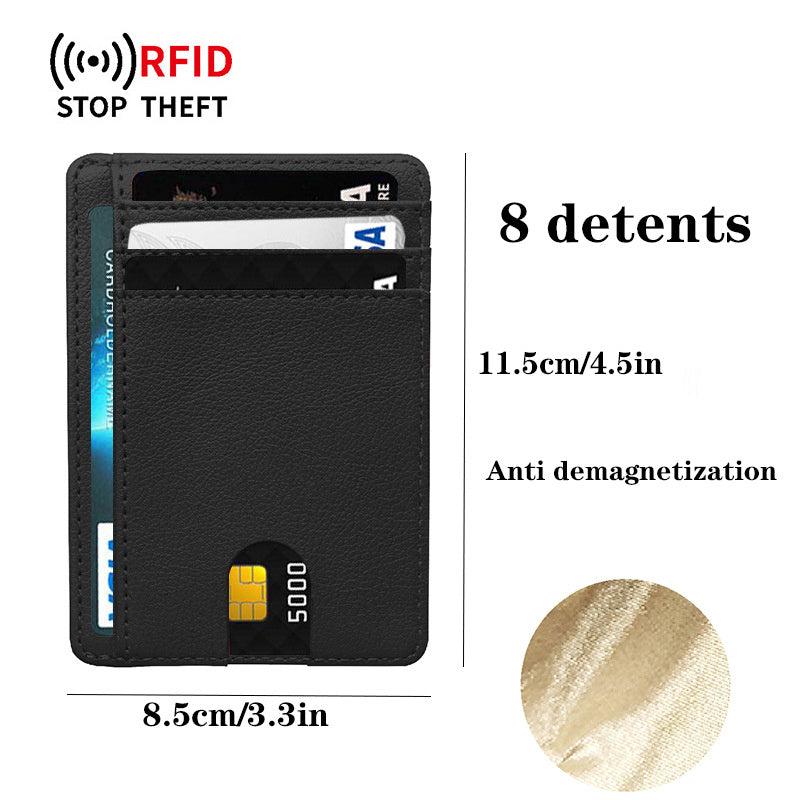 Anti magnetic RFID Card Holder Portable PU Leather Credit Card Holder