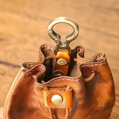 Cowhide Vegetable Tanned Leather Men's Key Bag