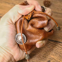 Cowhide Vegetable Tanned Leather Men's Key Bag