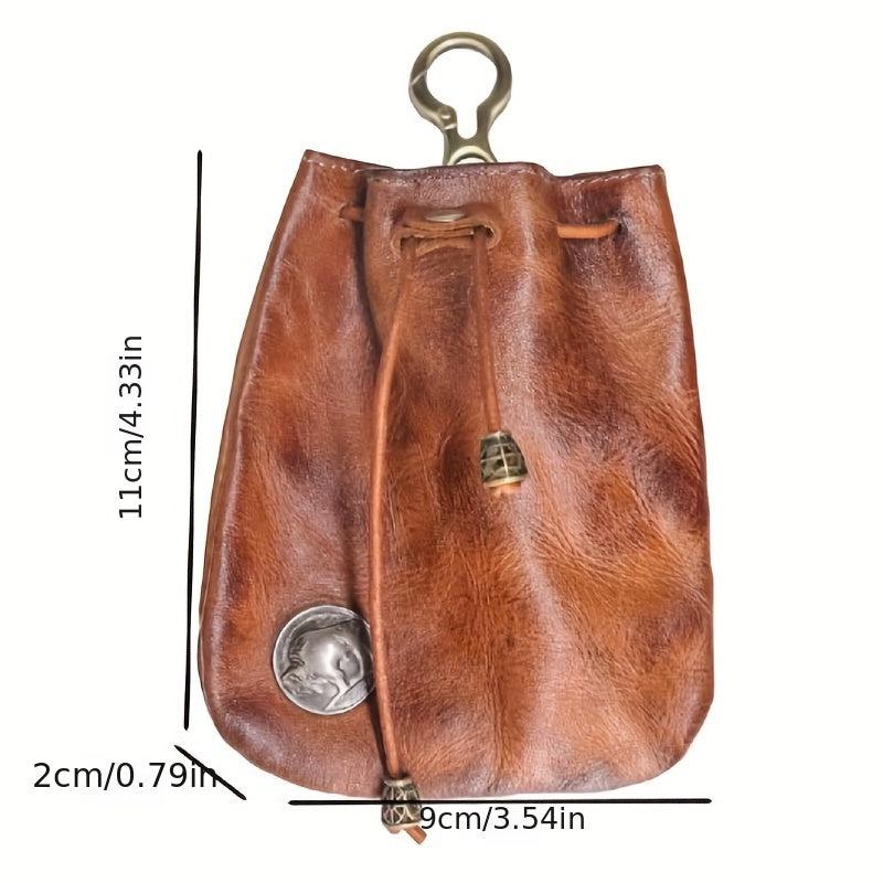 Cowhide Vegetable Tanned Leather Men's Key Bag