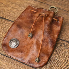 Cowhide Vegetable Tanned Leather Men's Key Bag