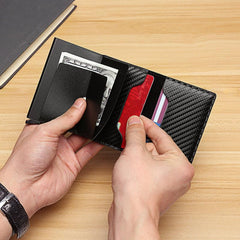 Carbon Fiber Credit Card Holder Men's Rfid Blocking Money Clip