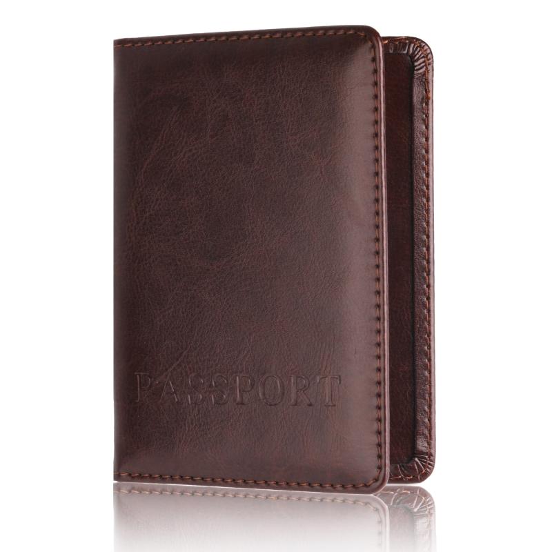 Leather Travel Passport Holder Wallet Document Ticket Organizer