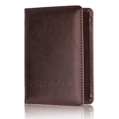 Leather Travel Passport Holder Wallet Document Ticket Organizer