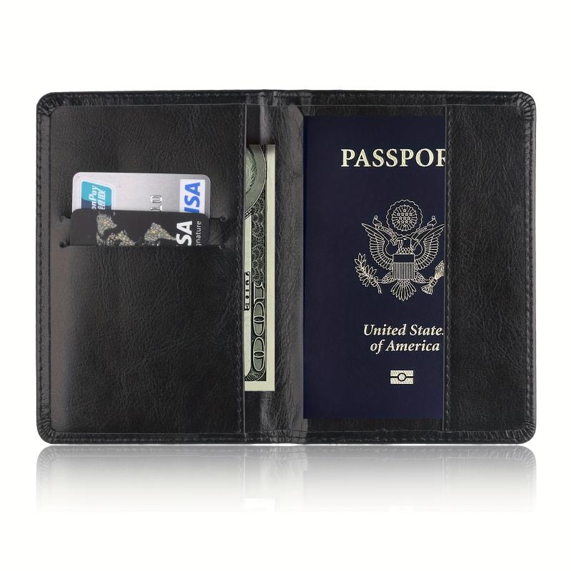 Leather Travel Passport Holder Wallet Document Ticket Organizer